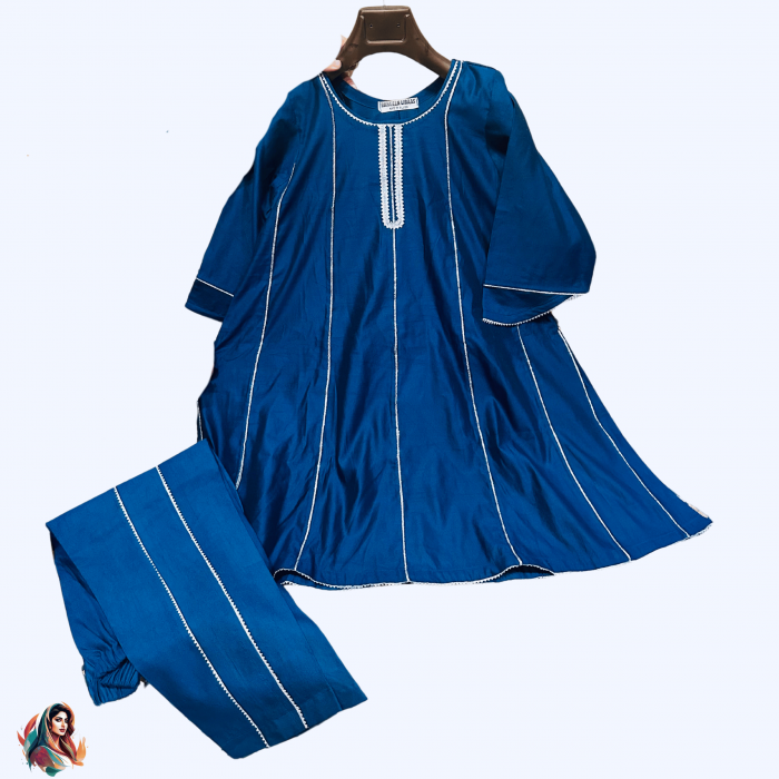 ZINC 8 KALI FROCK WITH LINING TROUSER - LAWN - 2 PC - STITCHED - RLS-K-24-1015 - Image 1