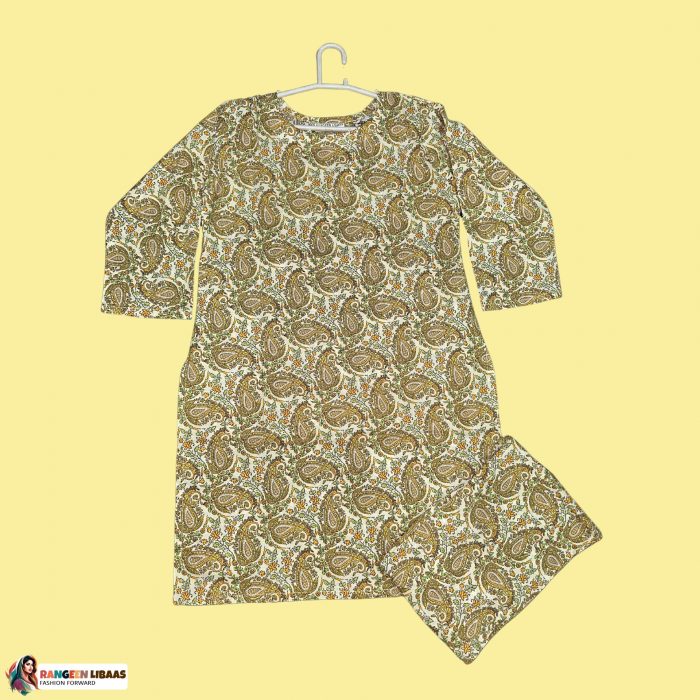 LIGHT GREEN PRINTED - LAWN - 2 PC - STITCHED - RLS-K-24-1027 - Image 1