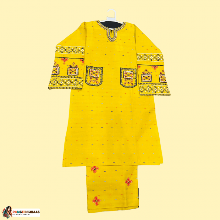 MUSTARD 2 PC EMBROIDERED - 12 to 13 - Kids - RLS-K-24-3038 - Image 1