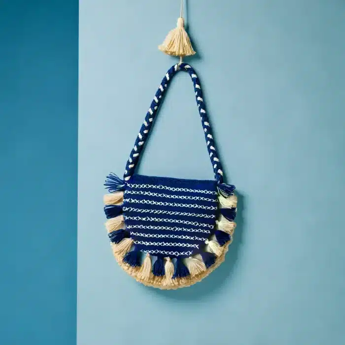image_-pM BLUE WOOLEN BAG - HANDMADE - RLS-HB-24-2002 - Image 1