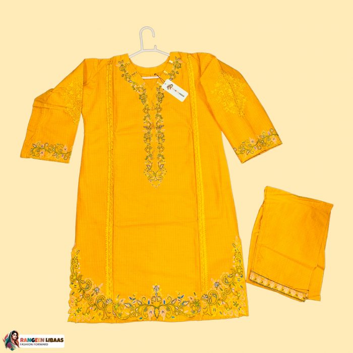 Mustard Yellow Embroidered - LAWN - 2 PC - RLS-K-24-1030 - Image 1