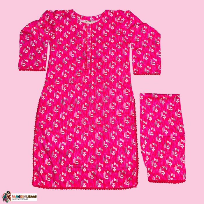 PINK FLORAL PREMIUM PRINTED - LAWN - 2 PC - STITCHED - RLS-K-24-1033 - Image 1